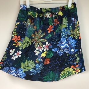 LOFT Tropical Print Silky Summer Skirt Medium
